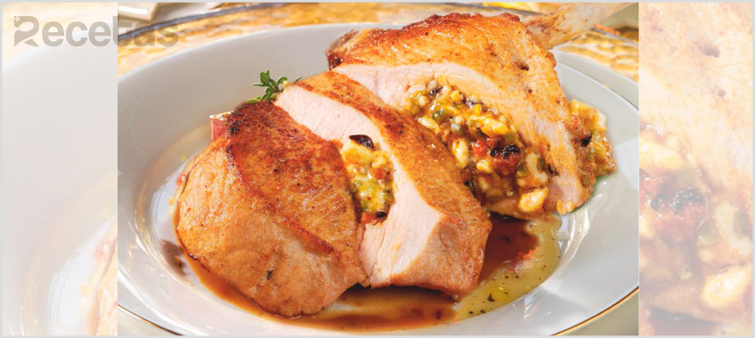 Chuleta de cerdo rellena de verduritas